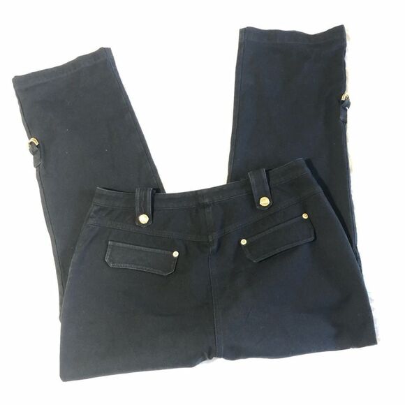 ST JOHN SPORT CONVERTIBLE ROLLUP PANTS BLACK SZ 10 - Picture 9 of 11